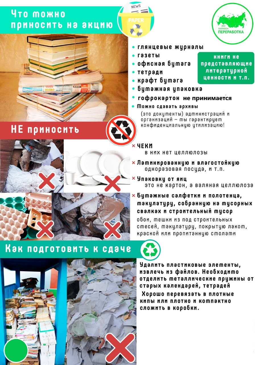 Памятка по сбору макулатуры